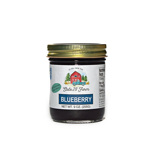 STATE 28 FARM BLUEBERRY JAM NO GRANULATED SUGAR ADDED 9 OZ