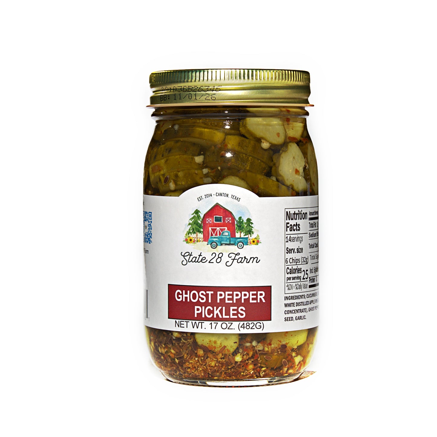 STATE 28 FARM GHOST PEPPER PICKLES 17 OZ