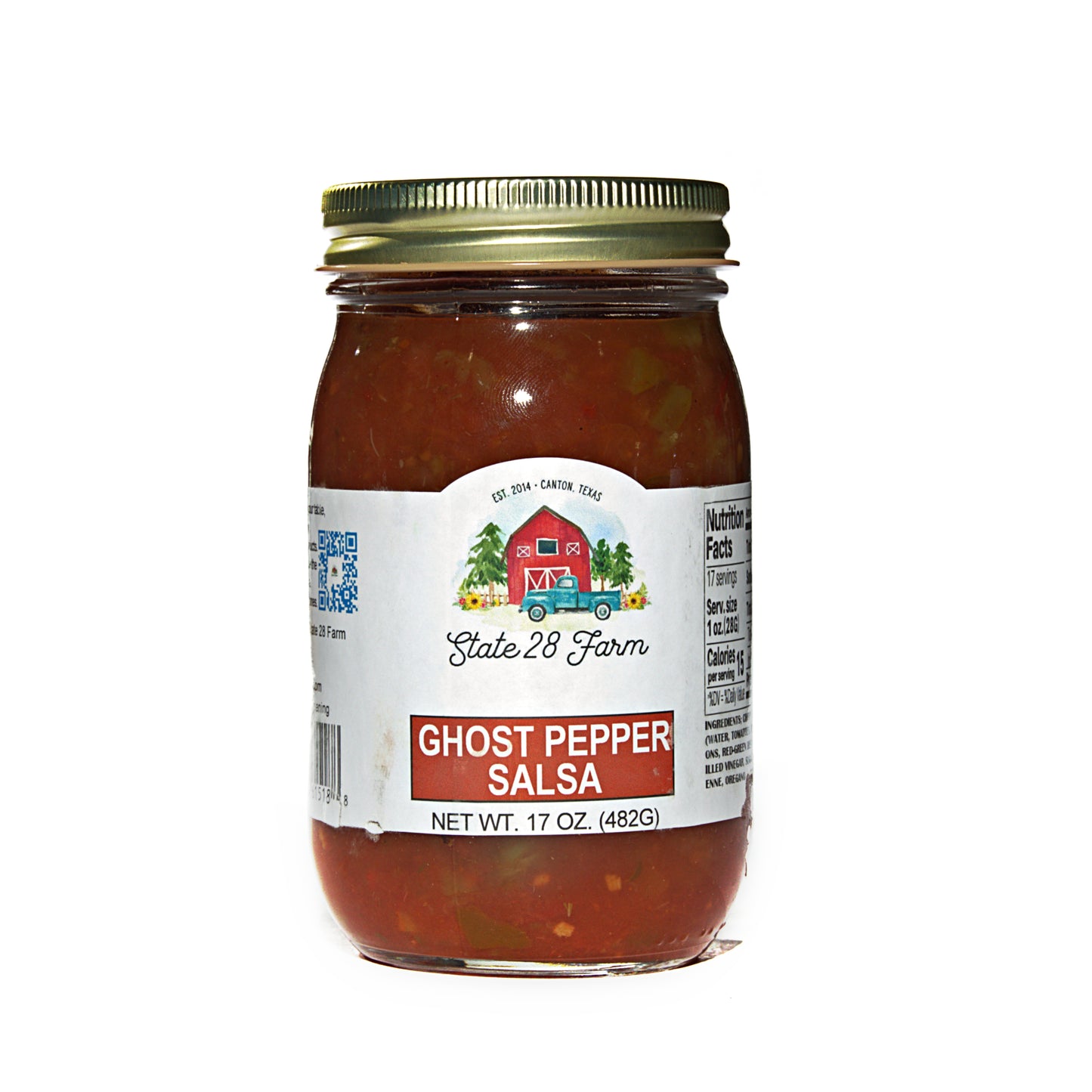 STATE 28 FARM GHOST PEPPER SALSA 17 OZ