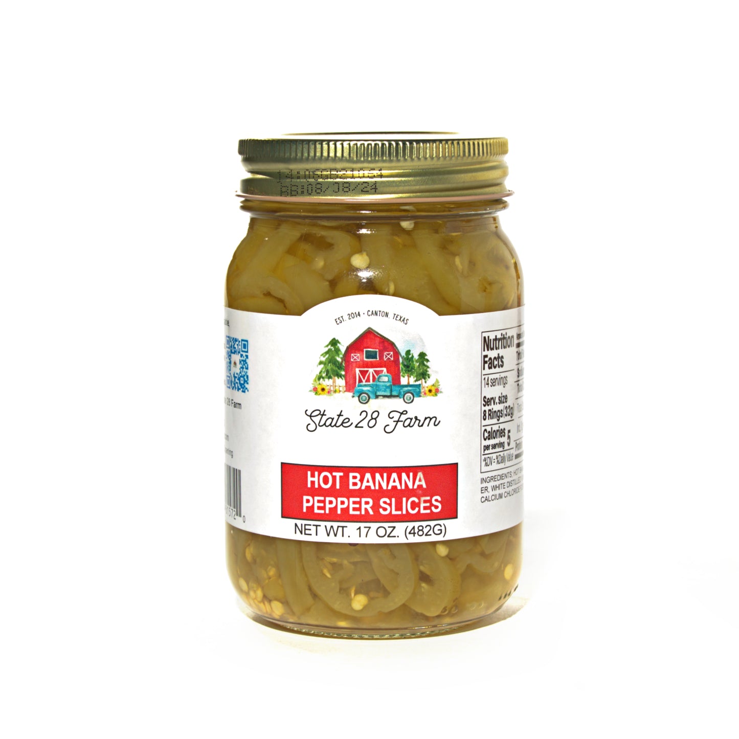 STATE 28 FARM HOT BANANA PEPPER SLICES 17 OZ