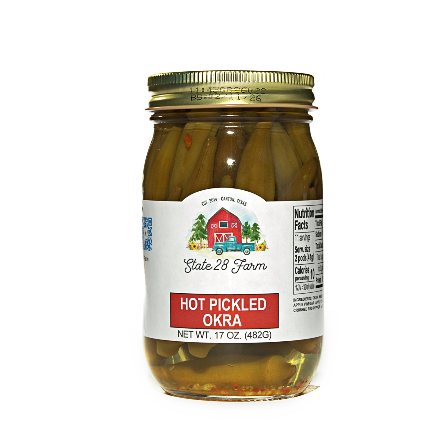 STATE 28 FARM HOT PICKLED OKRA 17 OZ