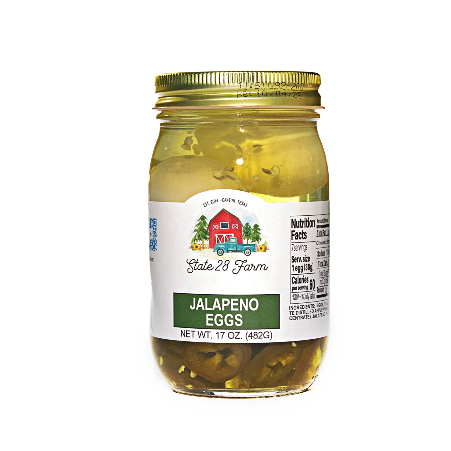 STATE 28 FARM JALAPENO EGGS 17 OZ