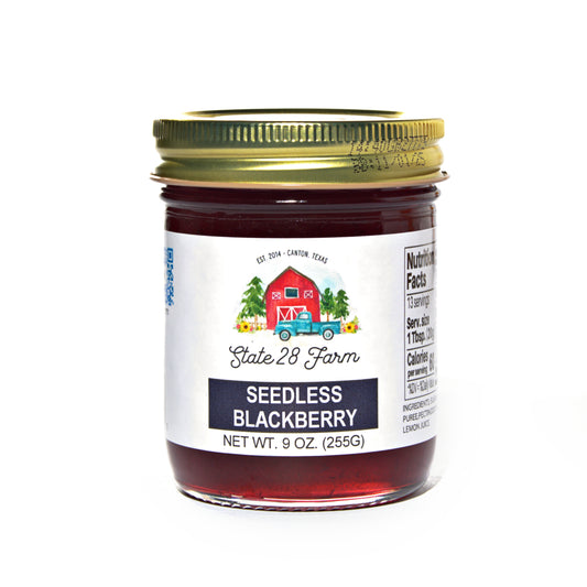 STATE 28 FARM SEEDLESS BLACKBERRY JELLY 9 OZ