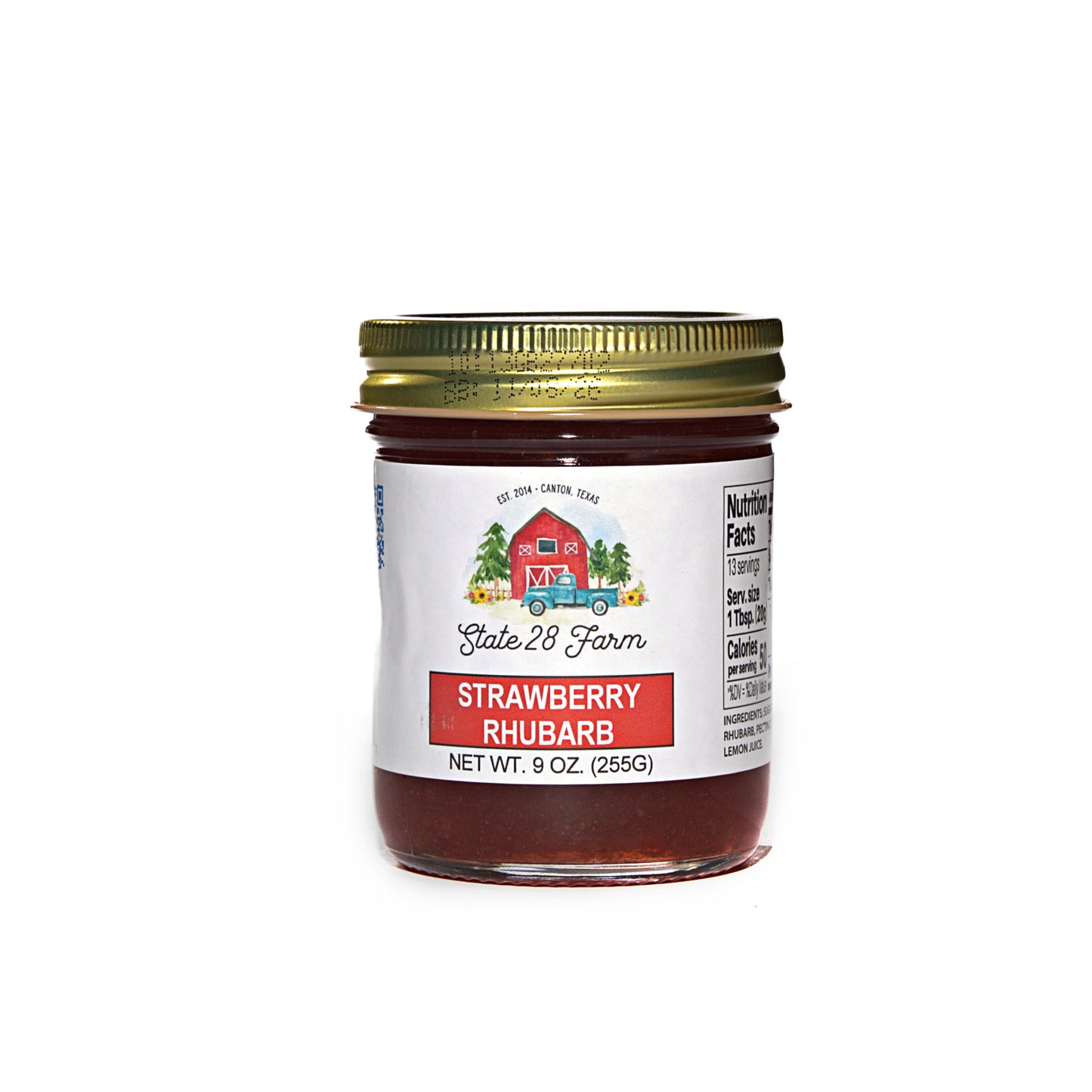 STATE 28 FARM STRAWBERRY RHUBARB JAM 9 OZ