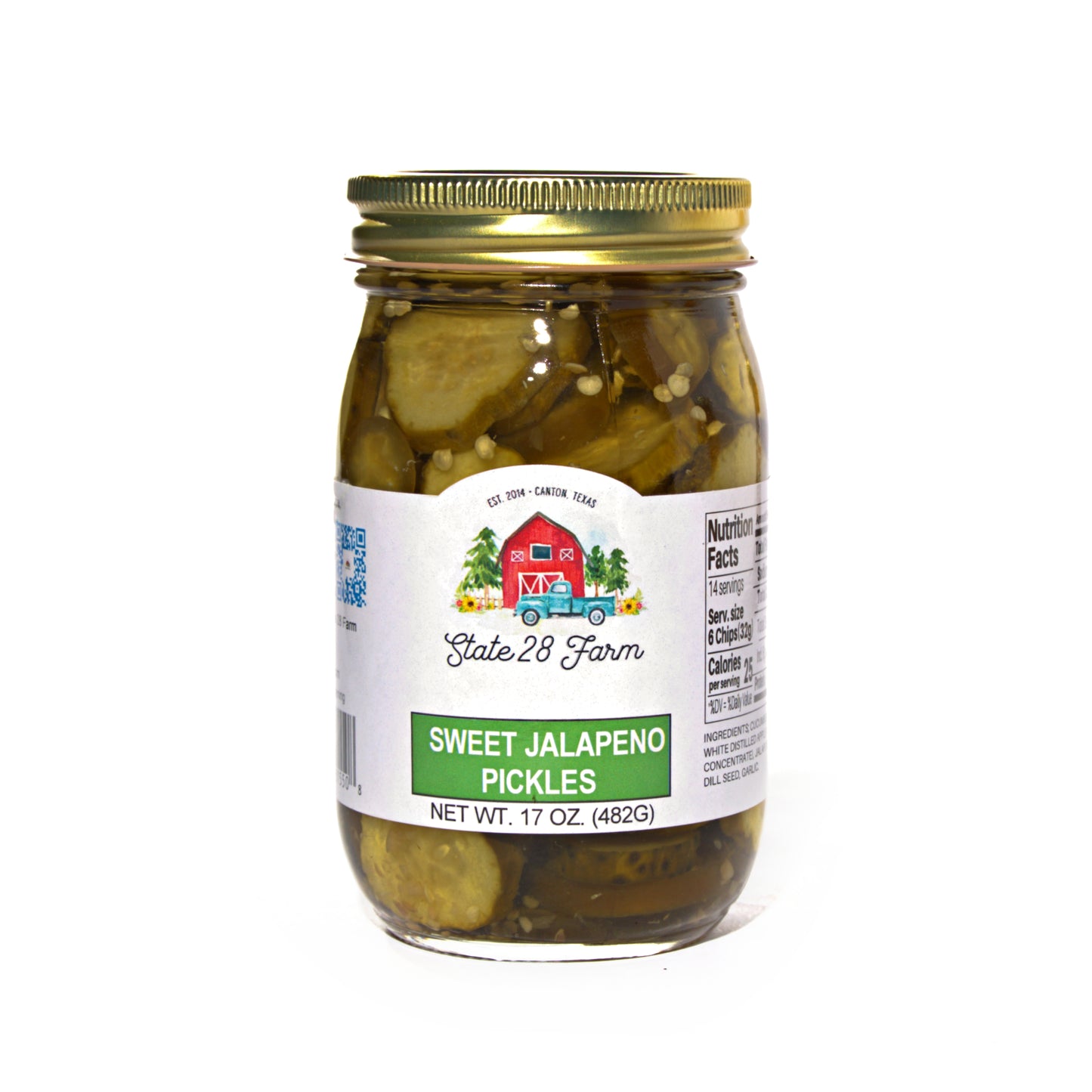 STATE 28 FARM SWEET JALAPENO PICKLES 17 OZ