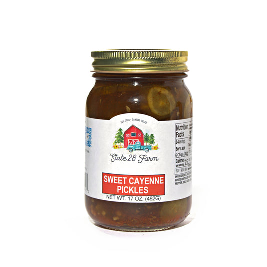 STATE 28 FARM SWEET CAYENNE PICKLES 17 OZ